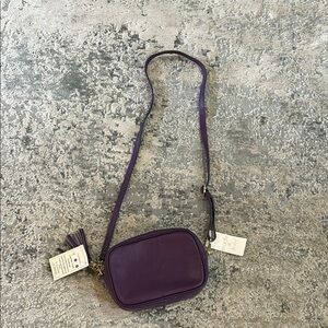 Purple Leather Crossbody Bag